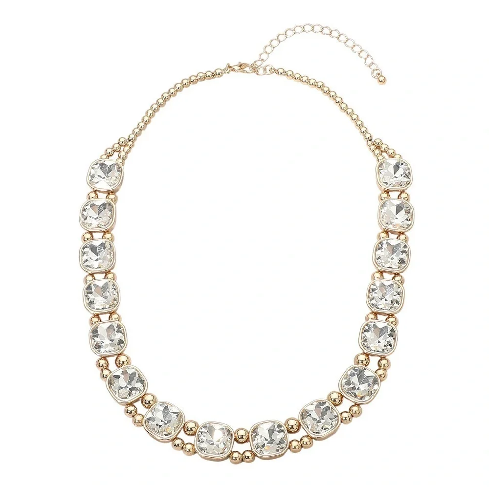 Elegant Gold Bezel Set Stones Evening Wear